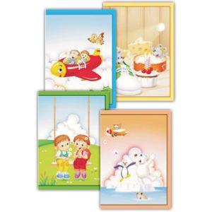 Libreta Infantil Decorada 30 h. Cuarto 60 grs.Pauta 3.5 mm